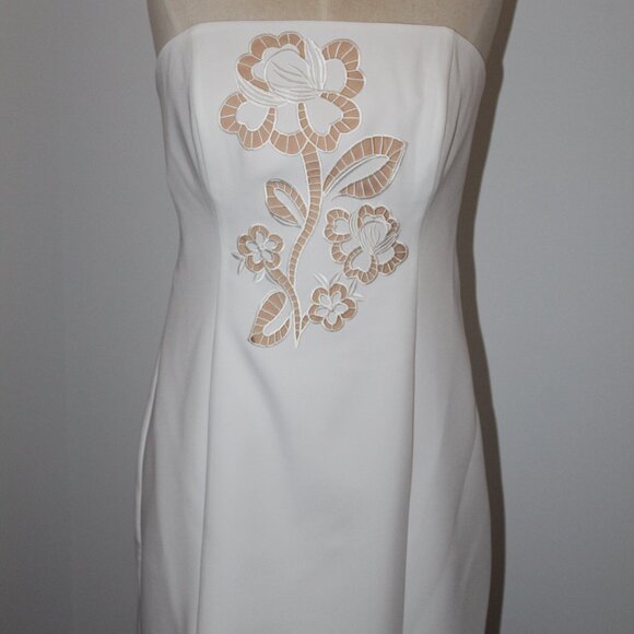 NWT MILLY Strapless Angel Carnation Cady White Dress Cut Out Embroidered 10 - Picture 3 of 7